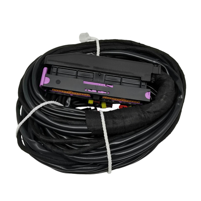 Arneses de cableado de ECU de 56 pines con múltiples conectores y protección de tuberías de PVC