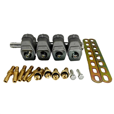 Prueba profesional de los rieles de inyección gris para vehículos de 4 tiempos de GLP/GNC con resistencia de 2 Ohm