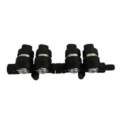 4 carril montado 2Ohm/3Ohm del inyector del LPG CNG del negro del cilindro